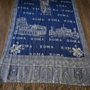 Ciao Bella! Roma Italy Scenic Landmark Scarf Table Runner 100% Viscose w/ Fringe